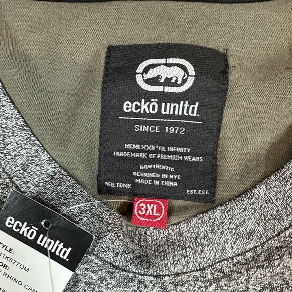 NWT Ecko Unltd Men's T-Shirt Olive with Grey & Camo design Graphic T-Shirt 3XL - Picture 5 of 7